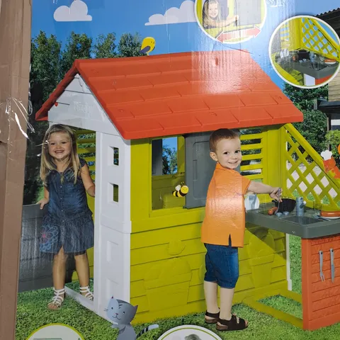 SMOBY NATURE PLAYHOUSE WITH KITCHEN - COLLECTION ONLY 