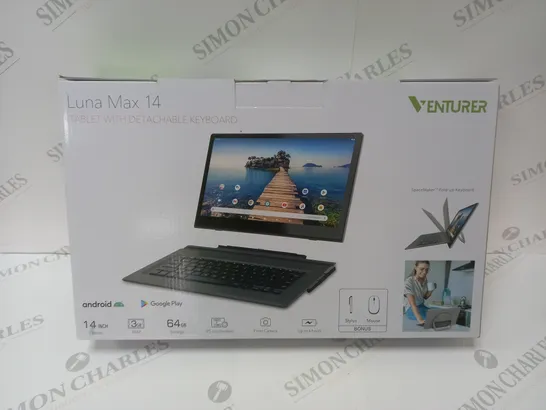 BRAND NEW BOXED VENTURER LUNA MAX 14 64GB 14" HD TABLET KEYBOARD ANDROID 10 BLUETOOTH 3GB RAM