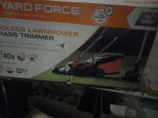 YARD FORCE 32CM LAWNMOWER AND TRIMMER RRP £199