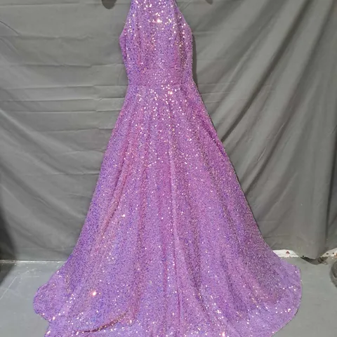 TIFFANY DESIGNS SEQUINED PROM DRESS LILAC SIZE 6