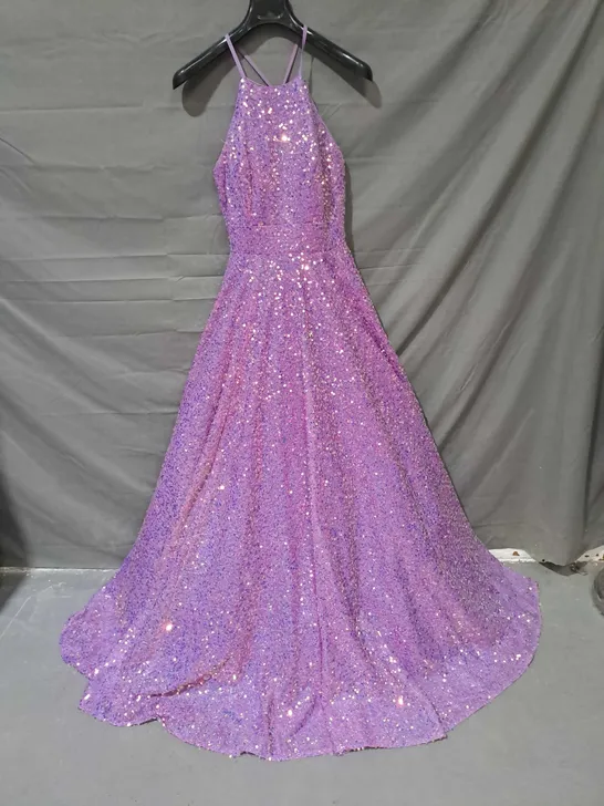 TIFFANY DESIGNS SEQUINED PROM DRESS LILAC SIZE 6