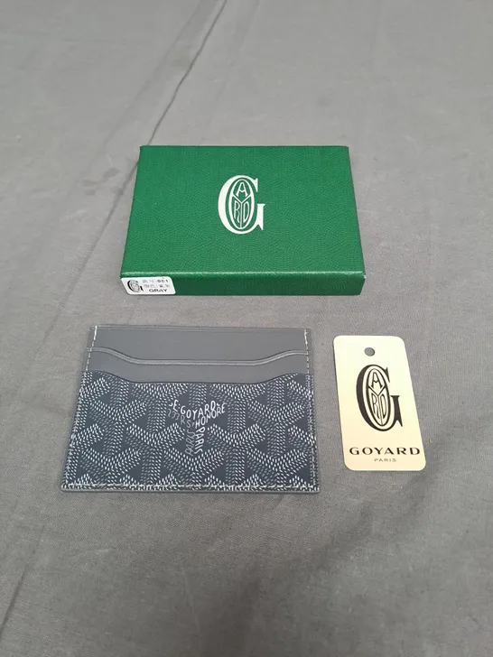 GOYARD PARIS LEATHER CARD HOLDER IN GREY 