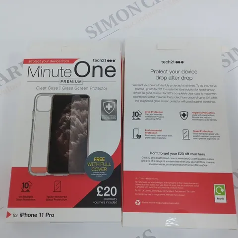 LOT OF APPROXIMATELY 150 TECH 21 MINUTE ONE CLEAR CASES FOR IPHONE 11 PRO