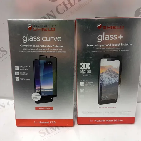 APPROXIMATELY 55 INVISIBLE SHIELD SCREEN PROTECTORS FOR PHONE SUCH AS HUAWEI MATE 20 LITE, HUAWEI P20, SAMSUNG GALAXY S8, ETC