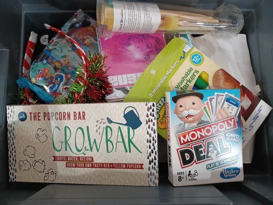 BOX OF APPROX 15 ASSORTED TOYS TO INCLUDE - GO! CREATE CRAFTING ESSENTIALS - DINO ZOO STICKERS - MY FIRST CRAYOLA WASHABLE MARKERS ECT