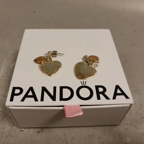 PANDORA HEART OF GOLD DROP EARRINGS 