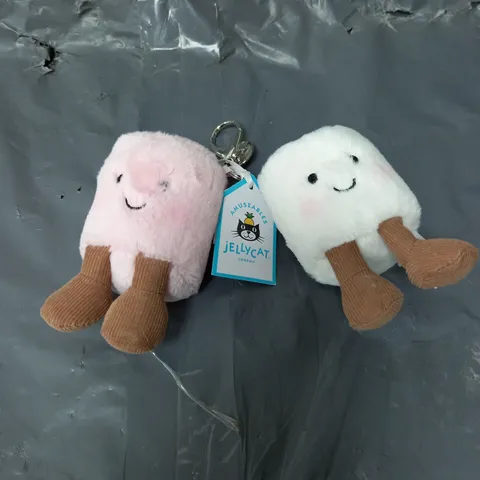 JELLYCAT PAIR OF MARSHMALLOW BAG CHARM