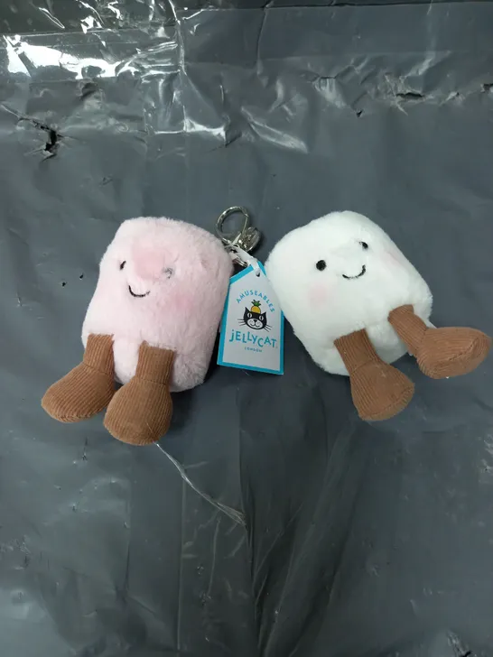 JELLYCAT PAIR OF MARSHMALLOW BAG CHARM