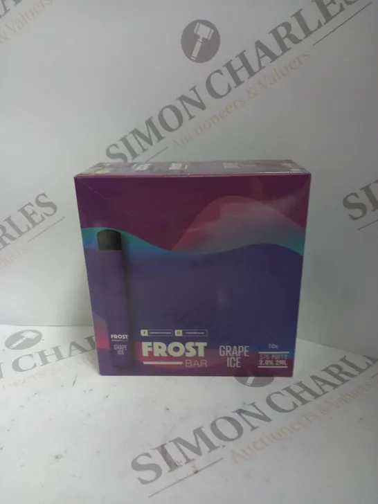 5 X BOXED SEALED (10 DISPOSABLES PER BOX) DR FROST FROST BAR DISPOSABLE VAPES - GRAPE ICE 