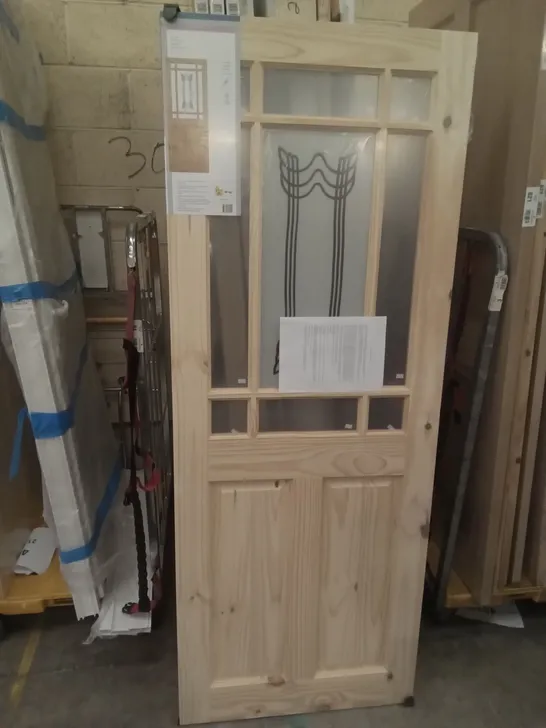 2 PANEL KNOTTY PINE GLAZED INTERNAL DOOR 1981×762×35MM