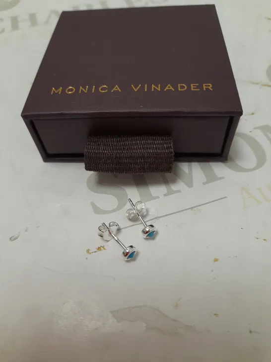 MONICA VINADER BLUE STONE STUD EARRINGS 