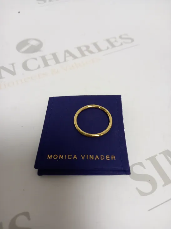 MONICA VINADER GOLD EFFECT TEXTURED RING 