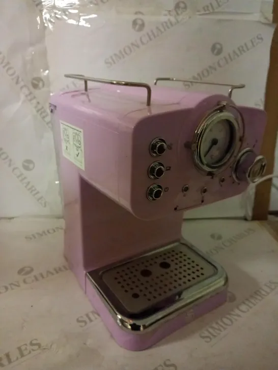 SWAN RETRO PUMP ESPRESSO COFFEE MACHINE - PINK