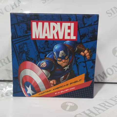 MARVEL 2023 CAPTAIN AMERICA'S SHIELD 5 OZ 999 LIMITED EDITION SILVER COIN