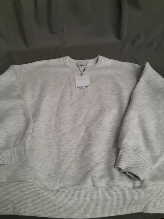 BERSHKA LIGHT GREY SWEATSHIRT - EUR MEDIUM