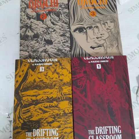 LOT OF 4 GRAPHIC NOVELS BY KAZUO UMEZZ INCLUDES THE DRIFTING CLASSROOM VOL 3 & 1 AND OROCHI VOL 2 & 3
