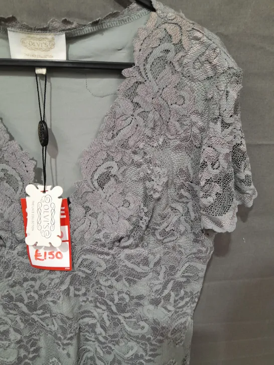 OLVIS GREY LACE DRESS - 5