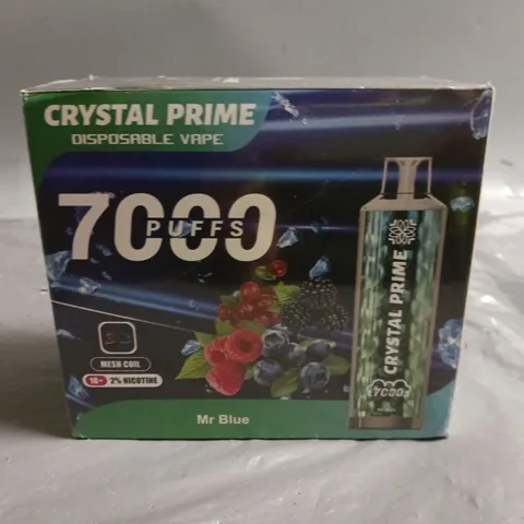 SEALED 10-PACK OF CRYSTAL PRIME 7000 PUFF 15ML DISPOSABLE APES - MR BLUE