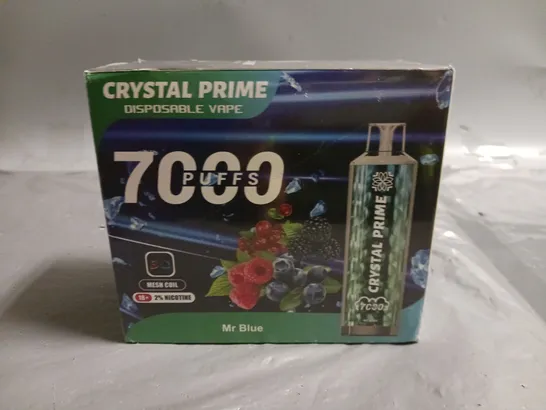 SEALED 10-PACK OF CRYSTAL PRIME 7000 PUFF 15ML DISPOSABLE APES - MR BLUE