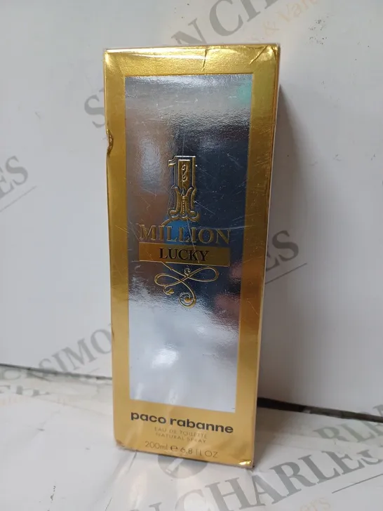 BOXED PACO RABANNE 1 MILLION EAU DE TOILETTE NATURAL SPRAY 200ML 