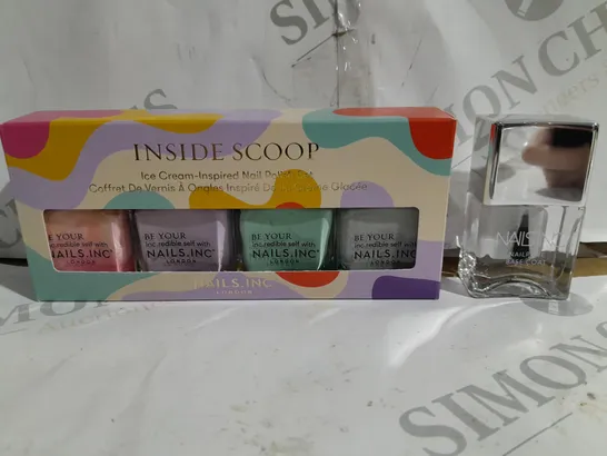 NAILS.INC INSIDE SCOOP ICE CREAM INSPIRED NAIL POLISH SET AND BASE COAT	