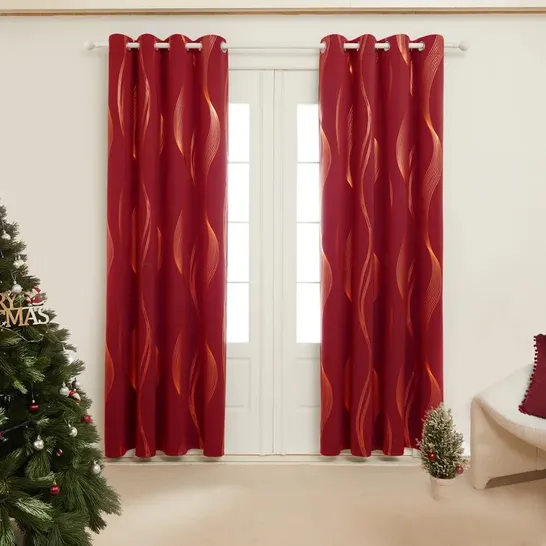 BOXED MAISONET POLYESTER BLACKOUT GROMMET/EYELET CURTAIN PAIR (SET OF 2)