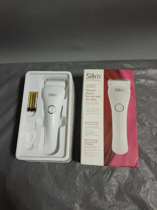 BOXED SILK'N LADYSHAVE WET&DRY ELECTRIC SHAVER IN WHITE