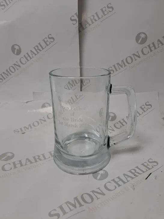 PERSONALISED DECROTIVE GLASS TANKARD - BOXED RRP £15.99