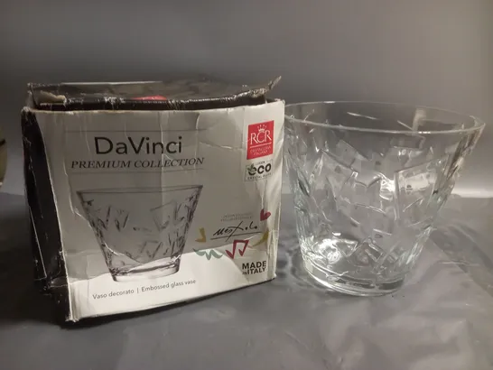 BOXED CRISTALLERIA ITALIANA DA VINCI EMBOSSED VASE - COLLECTION ONLY