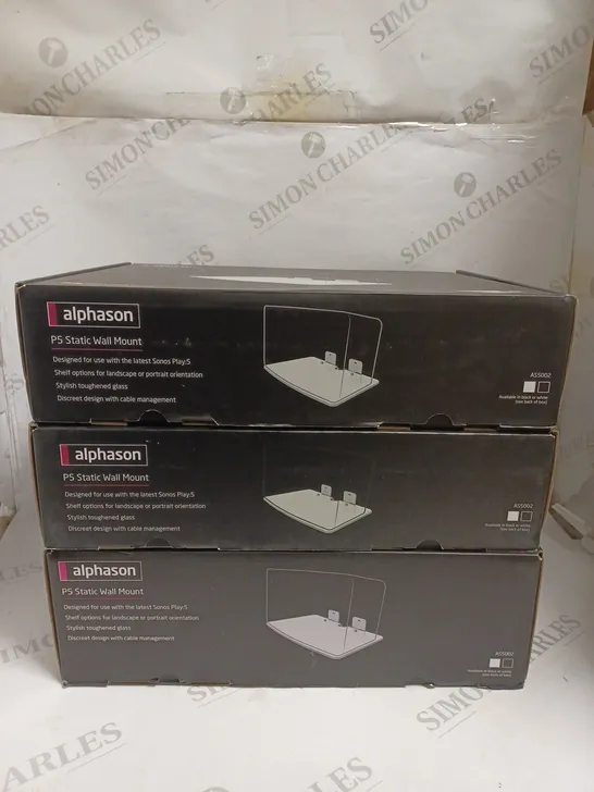 3 X BOXED ALPHASON P5 STATIC WALL MOUNTS IN WHITE 