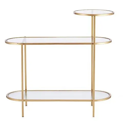 MY HOME STORIES FLUTED GLASS CONSOLE TABLE 