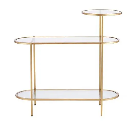 MY HOME STORIES FLUTED GLASS CONSOLE TABLE 