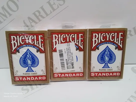 LOT OF 3 SEALED PACKS OF BICYCLE RED PLAYING CARDS