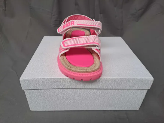 BOXED PAIR OF DIOR OPEN TOE SANDALS IN PINK EU SIZE 37