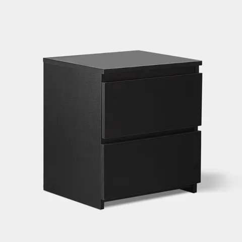 BOXED BLACK BEDSIDE CABINET