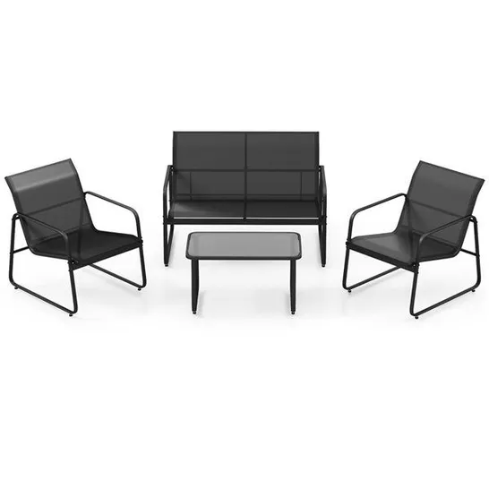 BOXED COSTWAY 4 PIECE PATIO OUTDOOR FURNITURE SET - BLACK (1 BOX)