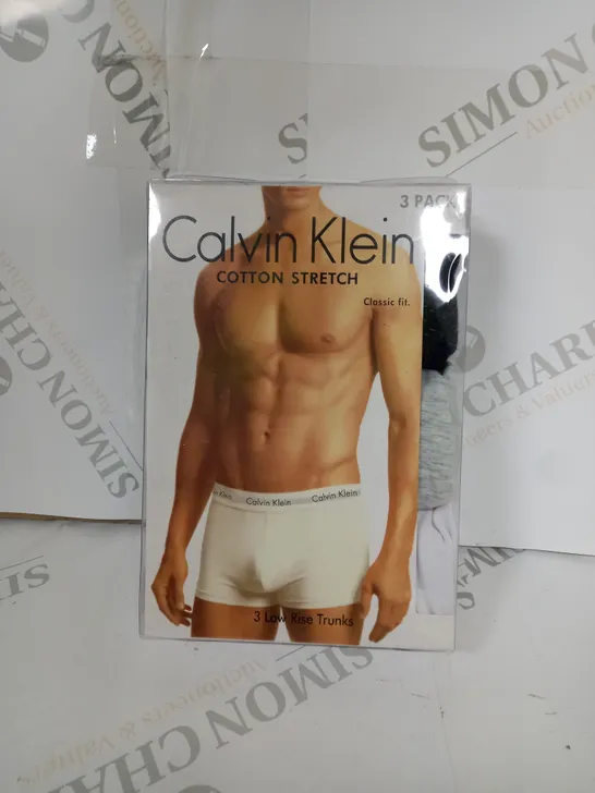 CALVIN KLEIN CLASSIC FIT PACK OF 3 LOW RISE TRUNKS SIZE S