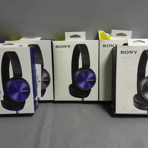 LOT OF 5 SONY MDR-ZX310 HEADPHONES IN BLUE AND BLACK 