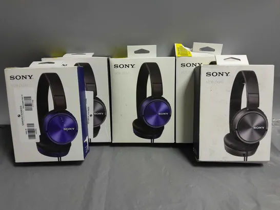 LOT OF 5 SONY MDR-ZX310 HEADPHONES IN BLUE AND BLACK 