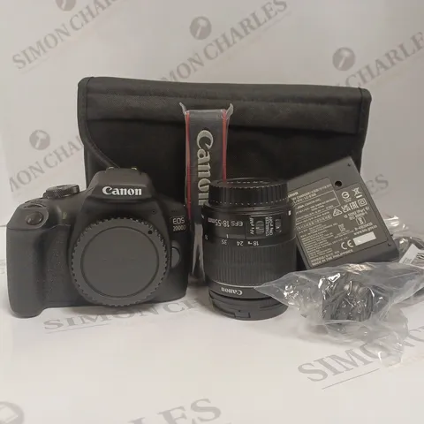 BOXED CANON EOS 2000D DSLR CAMERA,  EF-S 18-55MM IS LENS, SB130 SHOULDER BAG, 16GB MEMORY CARD KIT 