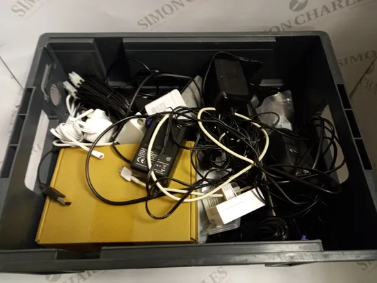 BOX OF APPROX 10 ITEMS INCLUDING ASSORTED POWER CABLES FOR VARIOUS ITEMS INCLUDING SKY BOX