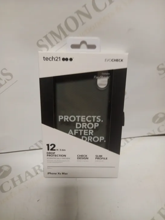 APPROXIMATELY 82 BRAND NEW BOXED TECH 21 EVOCHECK DROP PROTECTION IPHONE XS MAX BLACK