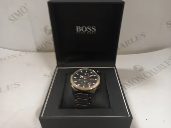 HUGO BOSS GRANDMASTER SPORT LUX BLACK CHRONOGRAPH DIAL BLACK IP BRACELET WATCH RRP £758