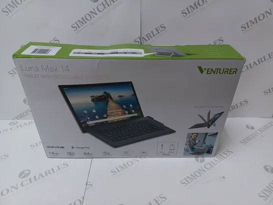 BRAND NEW BOXED VENTURER LUNA MAX 14 64GB 14" HD TABLET WITH DETACHABLE KEYBOARD 