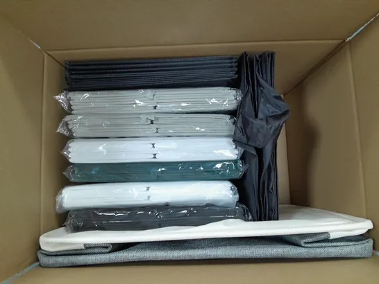 BOXED LOT OF APPROX. 8 PACKS OF STORAGE CASES. VARIOUS SIZES AND COLOURS