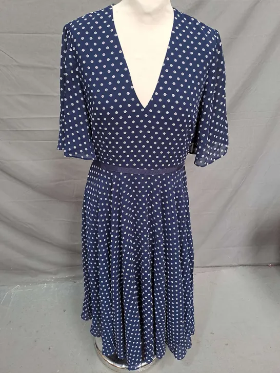 HOBBS CELIA DRESS IN NAVY SIZE 10