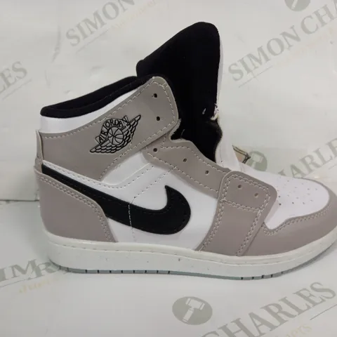 PAIR OF NIKE AIR JORDAN SHOES IN GREY/WHITE/BLACK EU SIZE 35