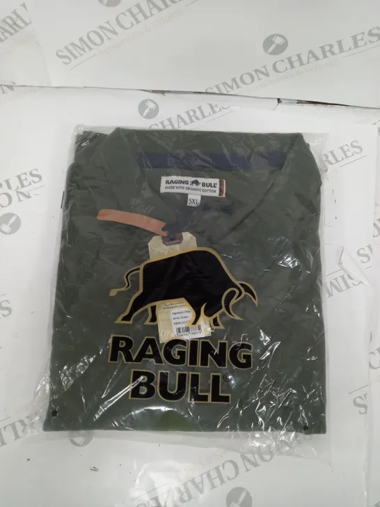 RAGING BULL SIGNATURE ORGANIC POLO IN ARMY GREEN - 5XL