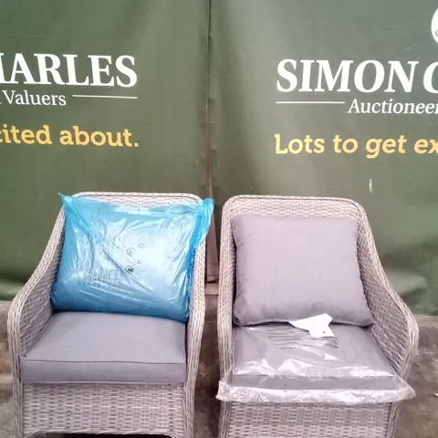 PAIR OF HAMILTON GREY RATTAN CHAIRS 