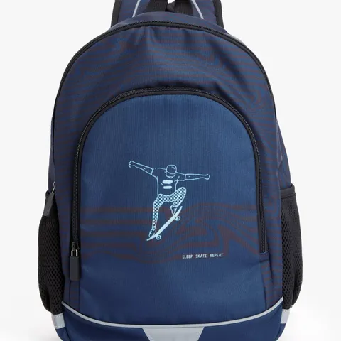 SLEEP SKATE REPEAT BACKPACK NAVY BLUE & BLACK